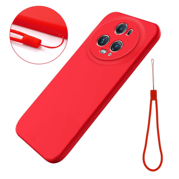 For Honor Magic5 Pro Solid Color Liquid Silicone Dropproof Full Coverage Phone Case(Red)