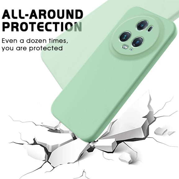 For Honor Magic5 Pro Pure Color Liquid Silicone Shockproof Phone Case(Green)