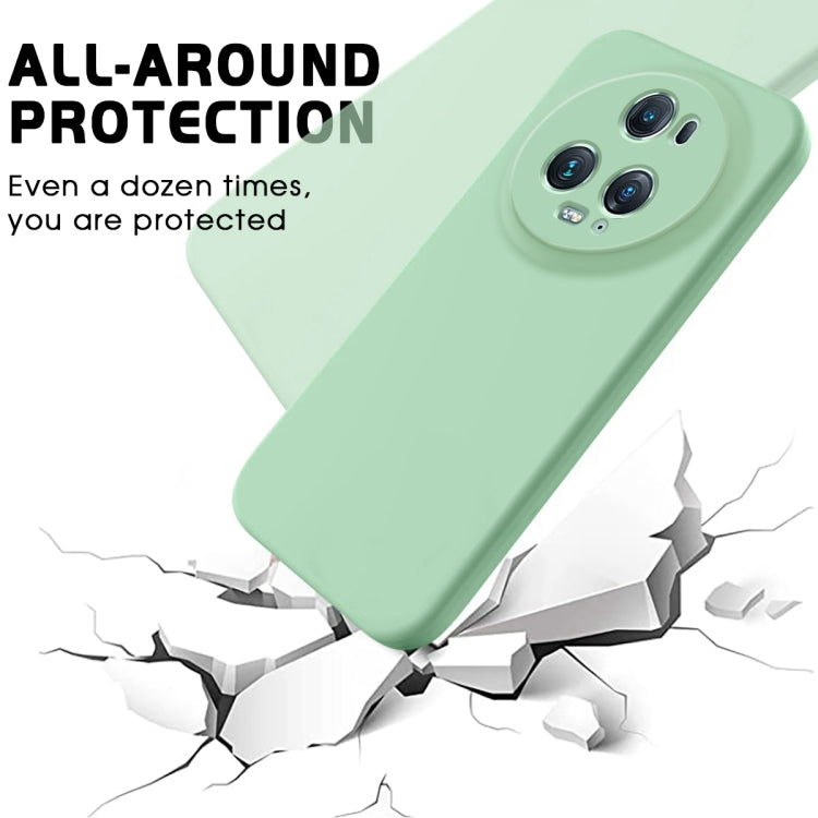 For Honor Magic5 Pro Pure Color Liquid Silicone Shockproof Phone Case(Green)
