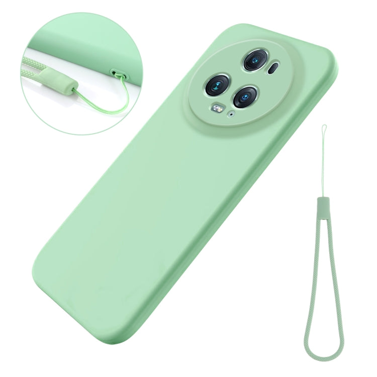 For Honor Magic5 Pro Pure Color Liquid Silicone Shockproof Phone Case(Green)