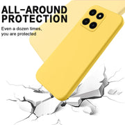 For Honor X6a Pure Color Liquid Silicone Shockproof Phone Case(Yellow)