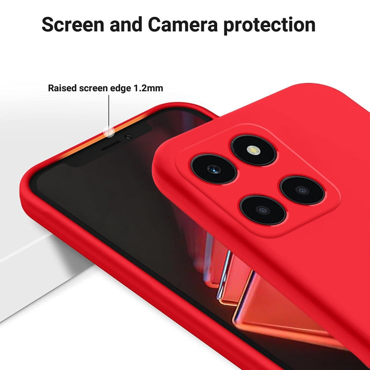For Honor X6a Pure Color Liquid Silicone Shockproof Phone Case(Red)