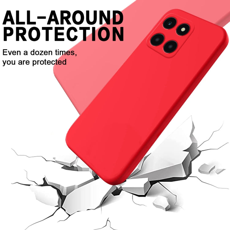 For Honor X6a Pure Color Liquid Silicone Shockproof Phone Case(Red)