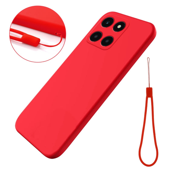 For Honor X6a Pure Color Liquid Silicone Shockproof Phone Case(Red)