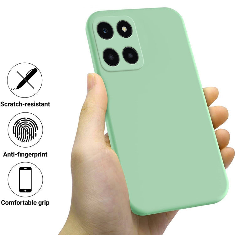 For Honor X6a Pure Color Liquid Silicone Shockproof Phone Case(Green)