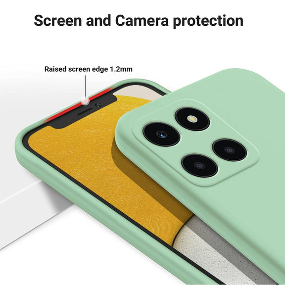 For Honor X6a Pure Color Liquid Silicone Shockproof Phone Case(Green)