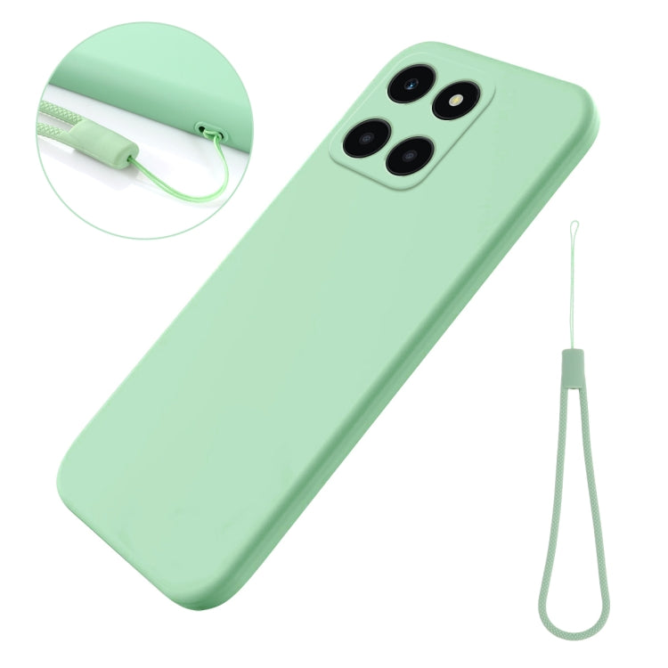 For Honor X6a Pure Color Liquid Silicone Shockproof Phone Case(Green)