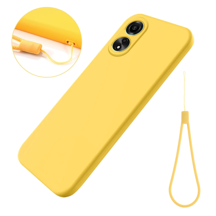 For Honor X5 Plus Solid Color Liquid Silicone Dropproof Full Coverage Phone Case(Yellow)