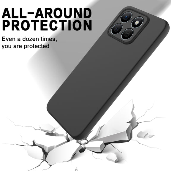 For Honor X8b Solid Color Liquid Silicone Dropproof Full Coverage Phone Case(Black)