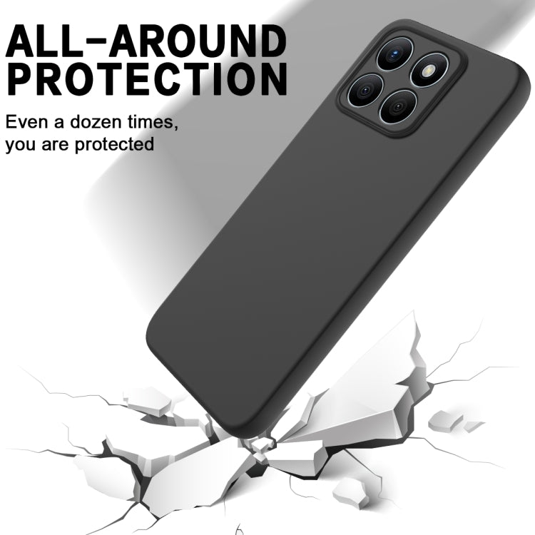 For Honor X8b Solid Color Liquid Silicone Dropproof Full Coverage Phone Case(Black)