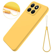 For Honor X8b Pure Color Liquid Silicone Shockproof Phone Case(Yellow)