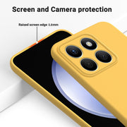 For Honor X8b Pure Color Liquid Silicone Shockproof Phone Case(Yellow)