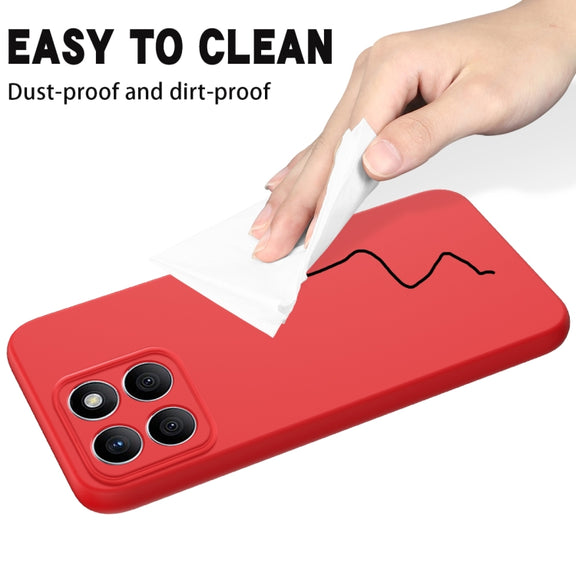 For Honor X8b Pure Color Liquid Silicone Shockproof Phone Case(Red)