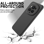For Honor Magic6 Pro Pure Color Liquid Silicone Shockproof Phone Case(Black)