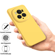 For Honor Magic6 Pro Pure Color Liquid Silicone Shockproof Phone Case(Yellow)
