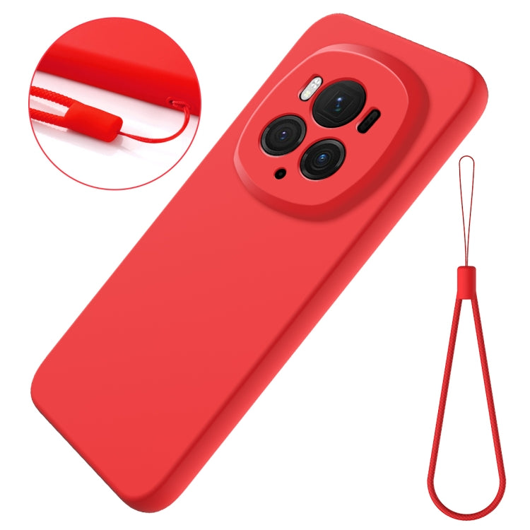 For Honor Magic6 Pro Solid Color Liquid Silicone Dropproof Full Coverage Phone Case(Red)