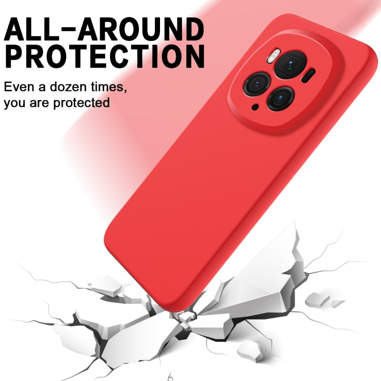 For Honor Magic6 Pro Solid Color Liquid Silicone Dropproof Full Coverage Phone Case(Red)