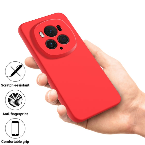 For Honor Magic6 Pro Solid Color Liquid Silicone Dropproof Full Coverage Phone Case(Red)