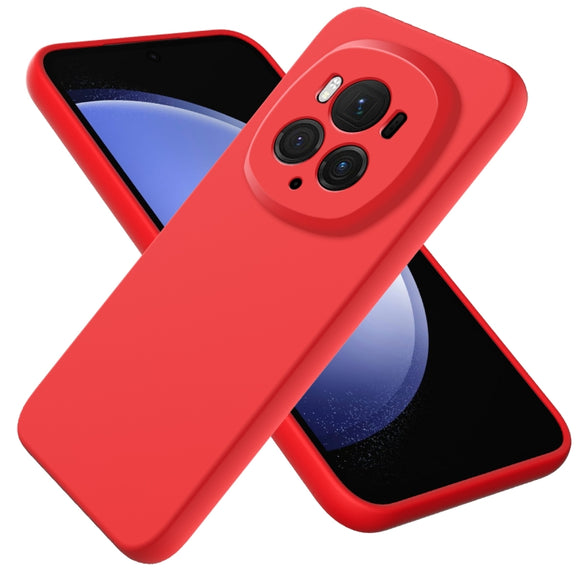 For Honor Magic6 Pro Solid Color Liquid Silicone Dropproof Full Coverage Phone Case(Red)