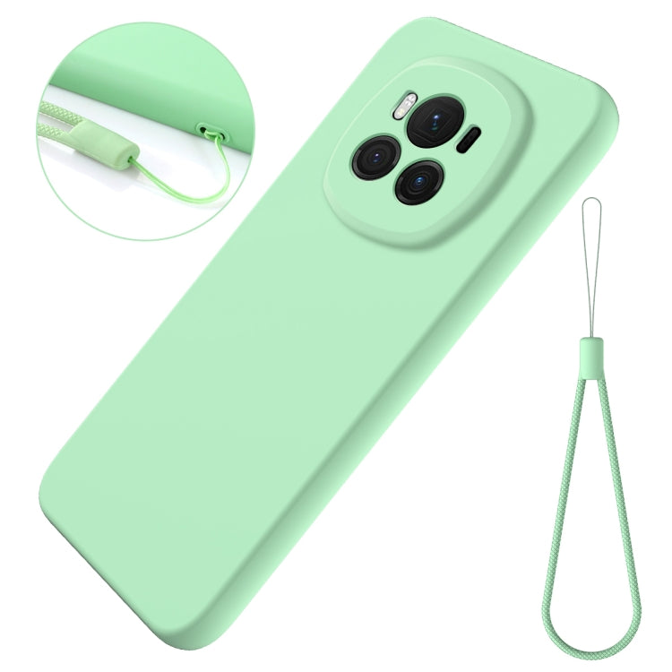 For Honor Magic6 Solid Color Liquid Silicone Dropproof Full Coverage Phone Case(Green)