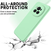 For Honor Magic6 Solid Color Liquid Silicone Dropproof Full Coverage Phone Case(Green)