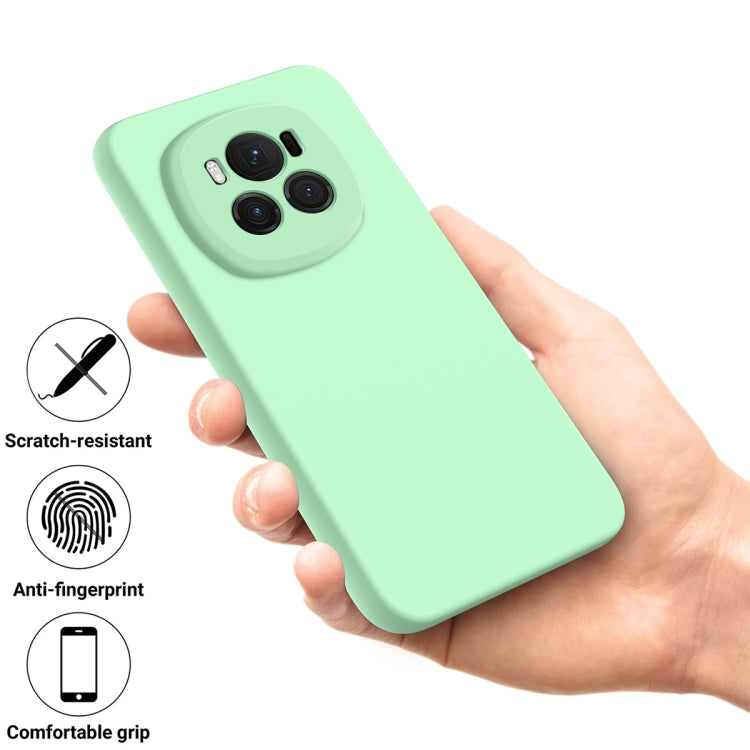 For Honor Magic6 Solid Color Liquid Silicone Dropproof Full Coverage Phone Case(Green)