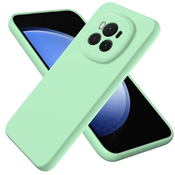 For Honor Magic6 Solid Color Liquid Silicone Dropproof Full Coverage Phone Case(Green)