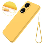 For Honor 90 Smart Solid Color Liquid Silicone Dropproof Full Coverage Phone Case(Yellow)