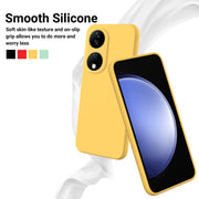 For Honor 90 Smart Solid Color Liquid Silicone Dropproof Full Coverage Phone Case(Yellow)