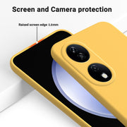 For Honor 90 Smart Solid Color Liquid Silicone Dropproof Full Coverage Phone Case(Yellow)