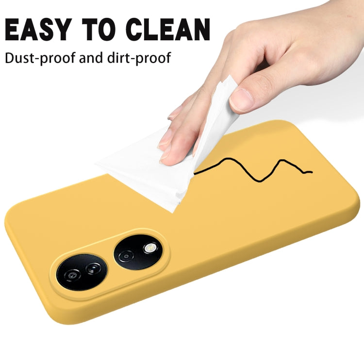 For Honor 90 Smart Solid Color Liquid Silicone Dropproof Full Coverage Phone Case(Yellow)