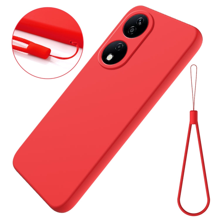 For Honor 90 Smart Solid Color Liquid Silicone Dropproof Full Coverage Phone Case(Red)