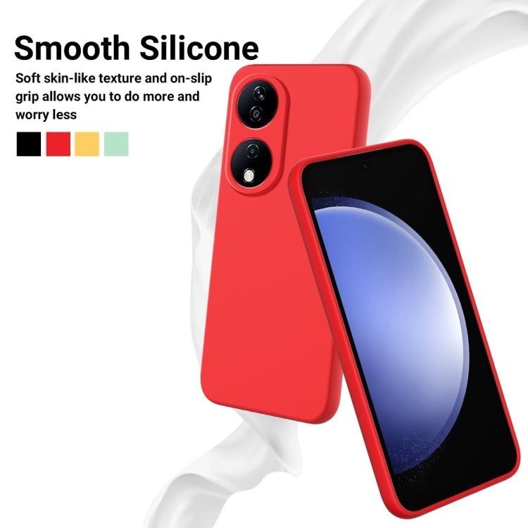 For Honor 90 Smart Solid Color Liquid Silicone Dropproof Full Coverage Phone Case(Red)