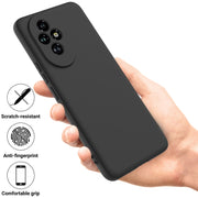 For Honor 200 Solid Color Liquid Silicone Dropproof Full Coverage Phone Case(Black)