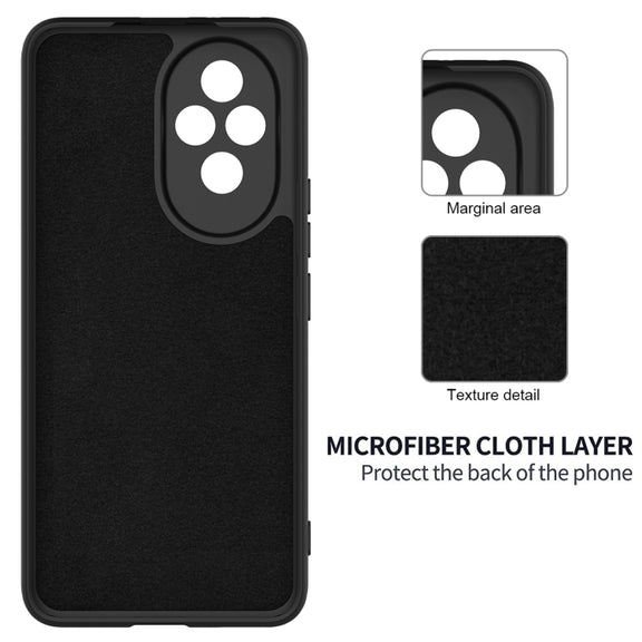 For Honor 200 Solid Color Liquid Silicone Dropproof Full Coverage Phone Case(Black)