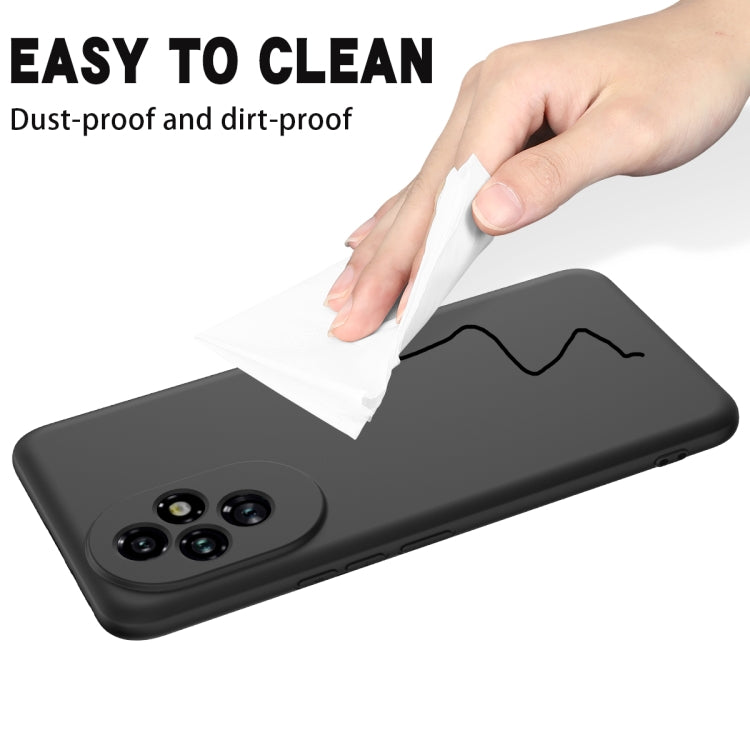 For Honor 200 Solid Color Liquid Silicone Dropproof Full Coverage Phone Case(Black)