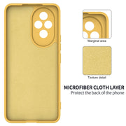 For Honor 200 Solid Color Liquid Silicone Dropproof Full Coverage Phone Case(Yellow)