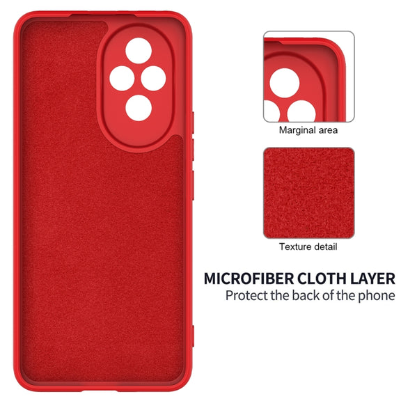 For Honor 200 Solid Color Liquid Silicone Dropproof Full Coverage Phone Case(Red)