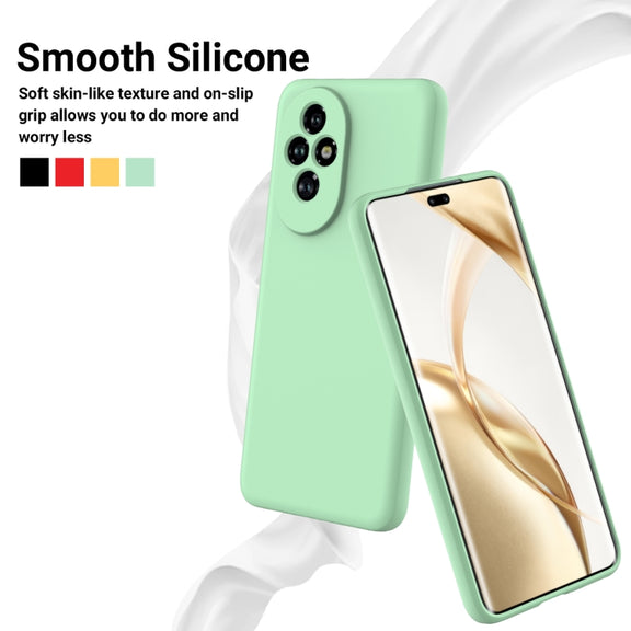 For Honor 200 Solid Color Liquid Silicone Dropproof Full Coverage Phone Case(Green)