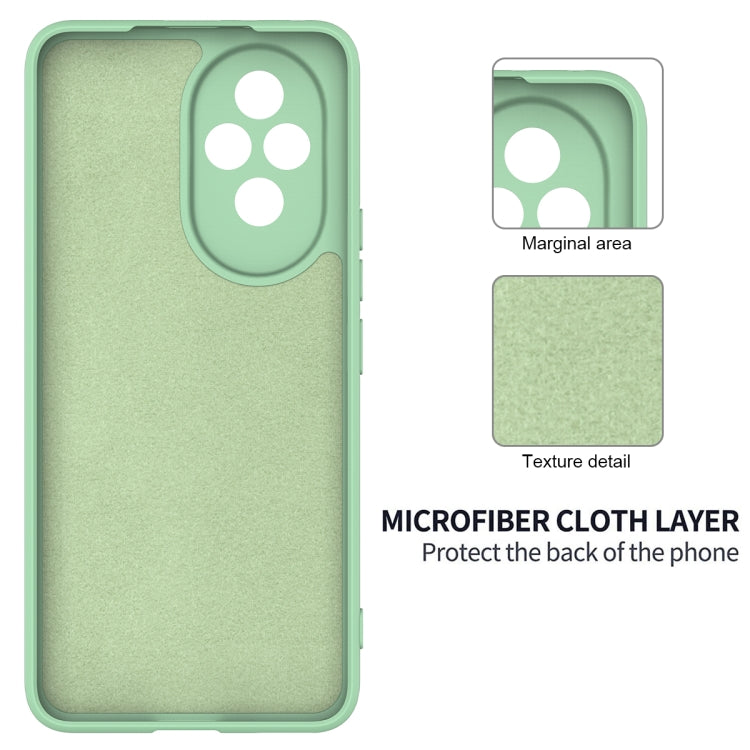 For Honor 200 Solid Color Liquid Silicone Dropproof Full Coverage Phone Case(Green)