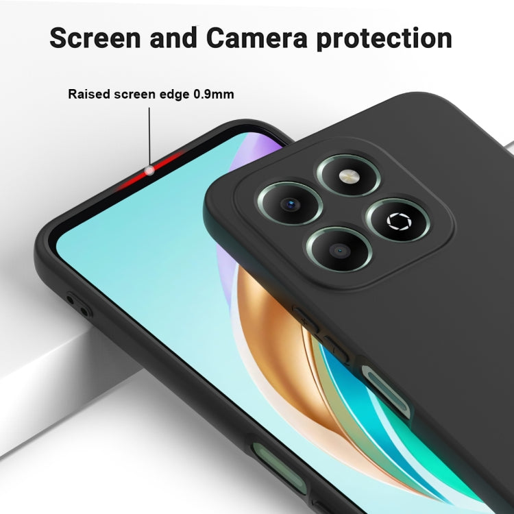 For Honor X6b 4G Solid Color Liquid Silicone Dropproof Full Coverage Phone Case(Black)