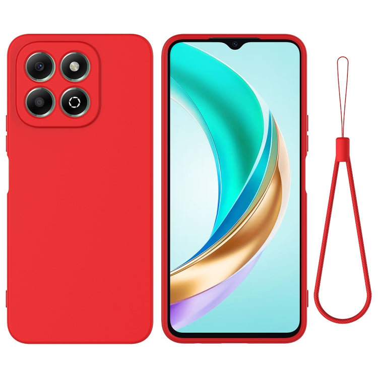 For Honor X6b 4G Solid Color Liquid Silicone Dropproof Full Coverage Phone Case(Red)