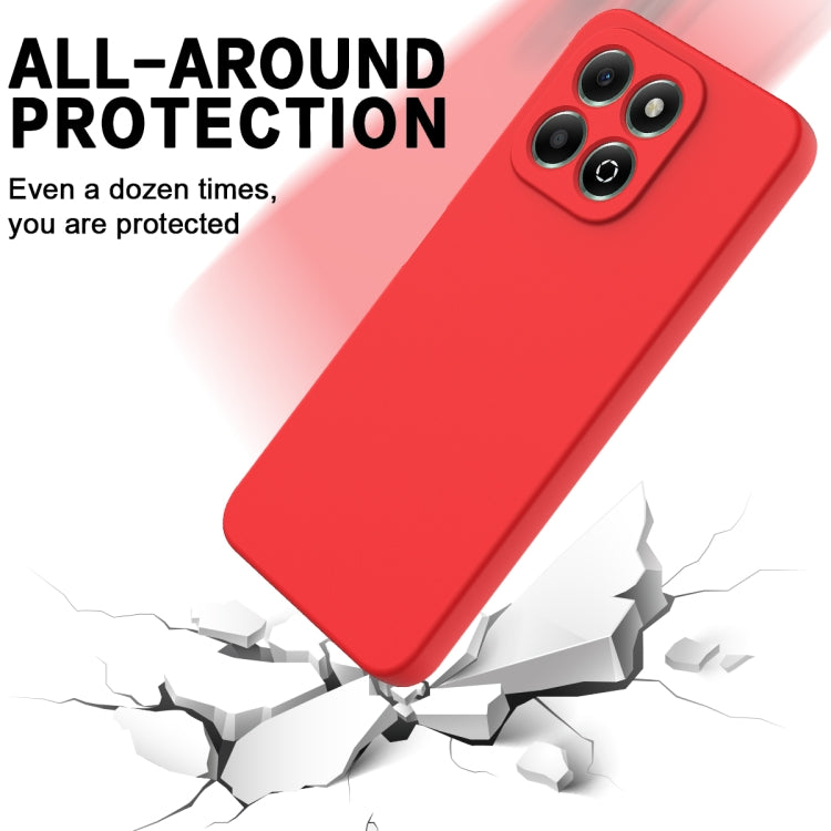 For Honor X6b 4G Solid Color Liquid Silicone Dropproof Full Coverage Phone Case(Red)