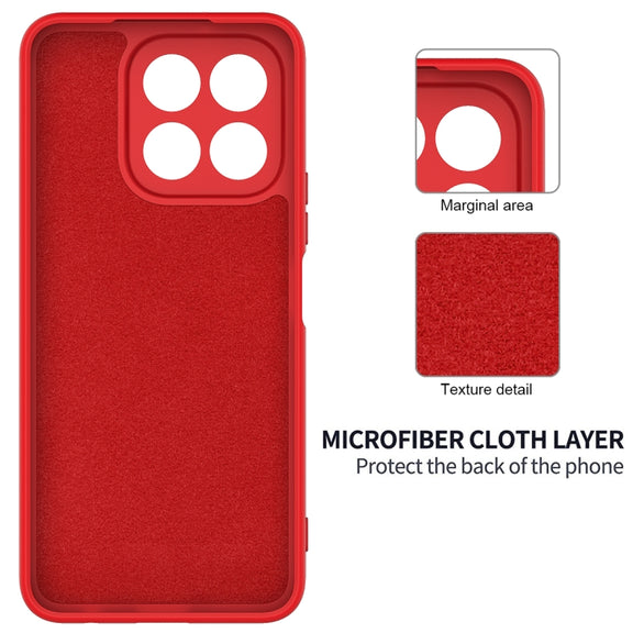 For Honor X6b 4G Solid Color Liquid Silicone Dropproof Full Coverage Phone Case(Red)