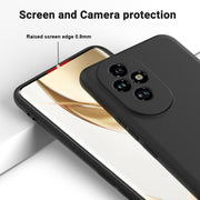 For Honor 200 Pro Solid Color Liquid Silicone Dropproof Full Coverage Phone Case(Black)