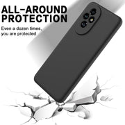 For Honor 200 Pro Solid Color Liquid Silicone Dropproof Full Coverage Phone Case(Black)