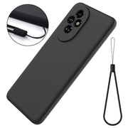 For Honor 200 Pro Solid Color Liquid Silicone Dropproof Full Coverage Phone Case(Black)