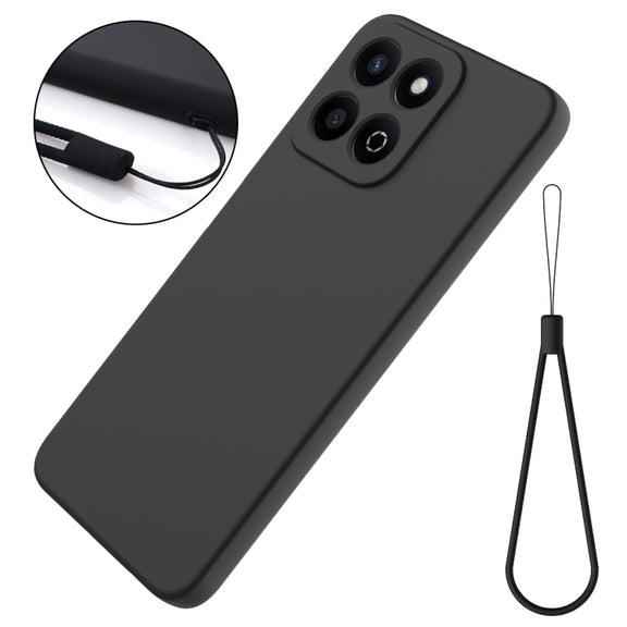 For Honor 200 Smart Solid Color Liquid Silicone Dropproof Full Coverage Phone Case(Black)