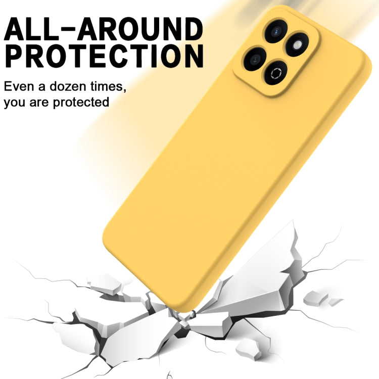 For Honor 200 Smart Solid Color Liquid Silicone Dropproof Full Coverage Phone Case(Yellow)