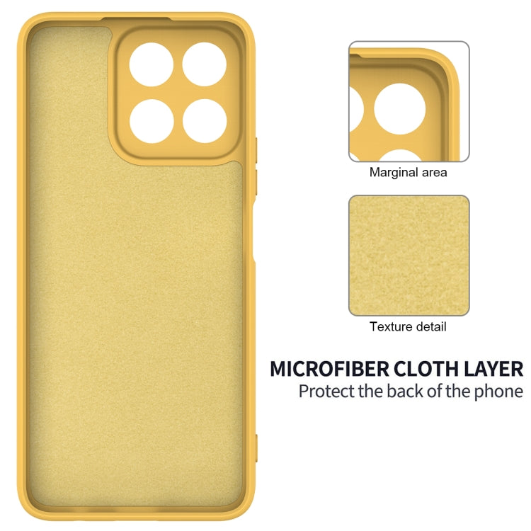 For Honor X7c / Play 200 Plus Solid Color Liquid Silicone Dropproof Full Coverage Phone Case(Yellow)